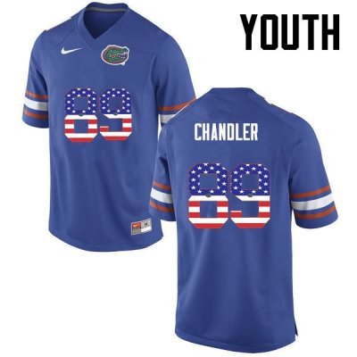 Youth Florida Gators #89 Wes Chandler NCAA Nike Blue USA Flag Fashion Authentic Stitched College Football Jersey CZF7662CF